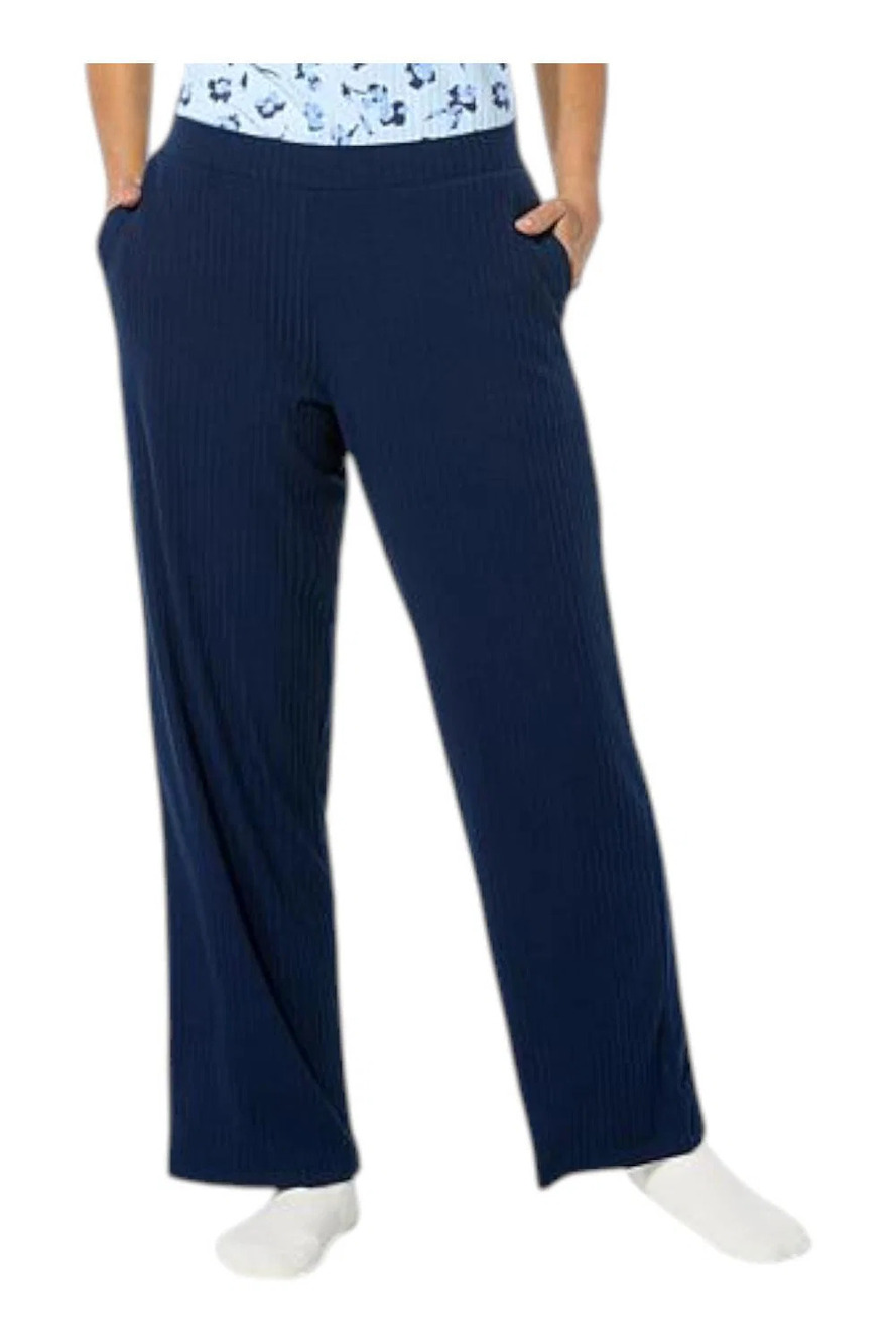 Comfort Code Women's Ribbed Knit Pull-On Lounge Pant Navy - Regular